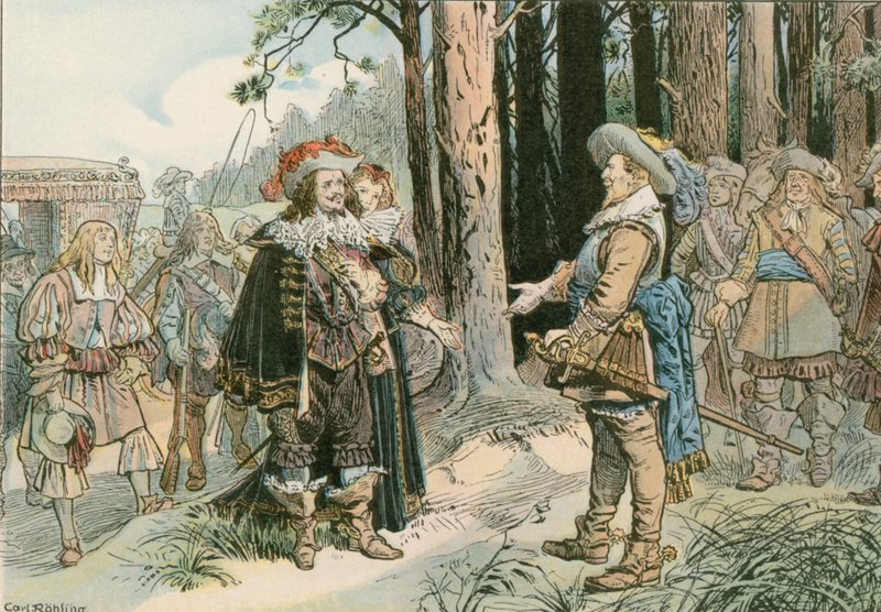 George William se setkal s Gustavem Adolphem ze Švédska v Kopenicku v roce 1631 od Carl Rohling