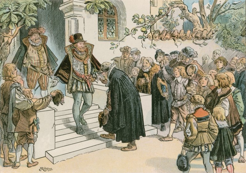 Joachim Friedrich otevírá Joachimsthalsches Gymnasium v roce 1607 od Carl Rohling