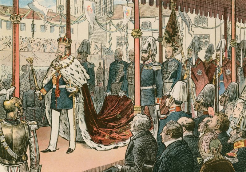 Korunovace Wilhelma I., pruského krále a prvního německého císaře (1797-1888), v Königsbergu v roce 1861 od Carl Rohling