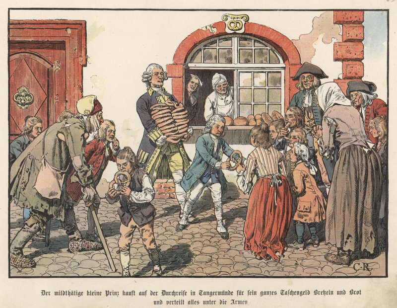 Korunní princ Fridrich Pruský dával chléb chudým od Carl Röchling