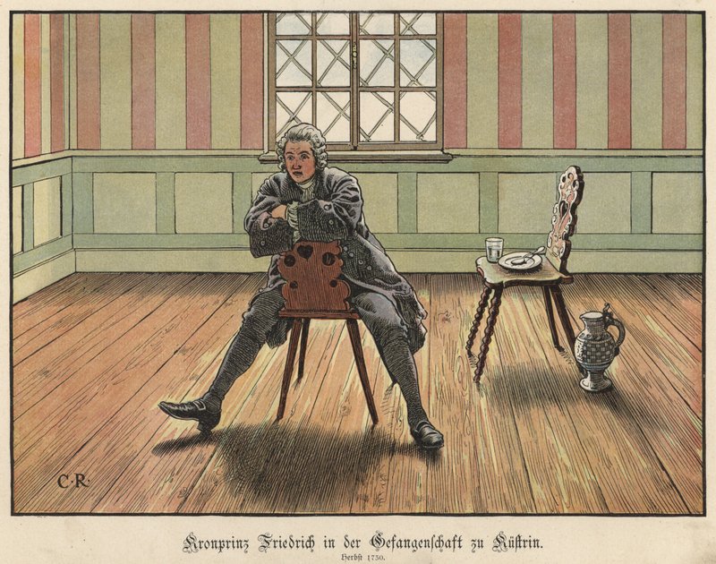 Korunní princ Frederick Pruský uvězněn v Kustrinu, 1730 od Carl Röchling