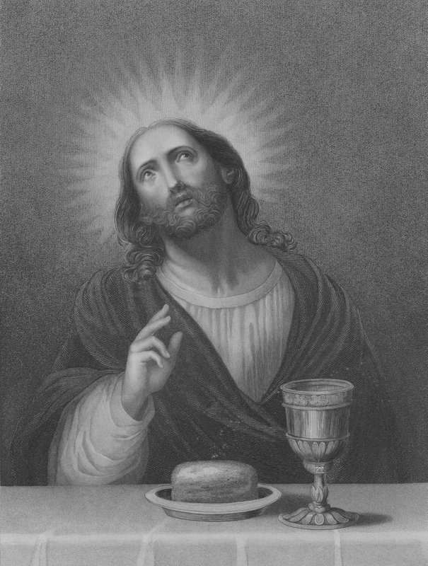 Vykupitel, sv. Matouš 26, verš 27–30 (rytina) od Carlo (after) Dolci