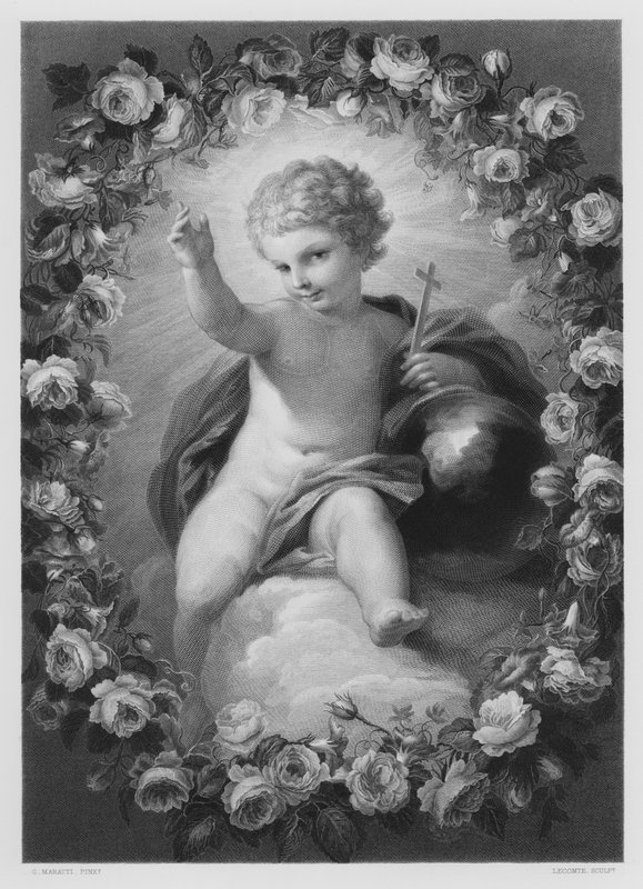 Jezulátko, z obrázku v královské sbírce (rytina) od Carlo (after) Maratta or Maratti