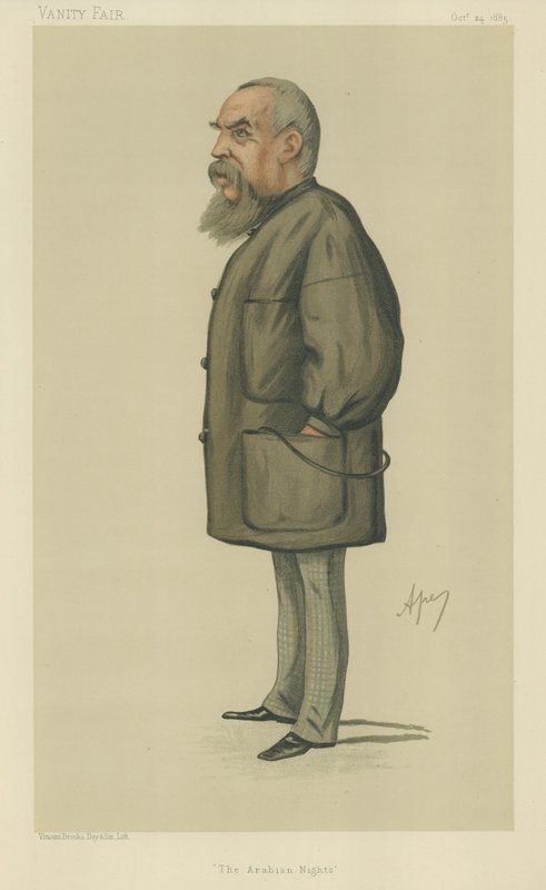 Kapitán Sir Richard Francis Burton (barevné lito) od Carlo Pellegrini