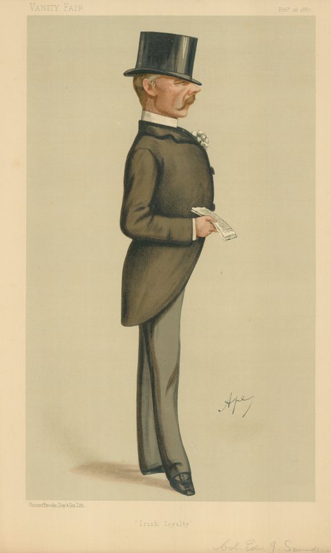 Plukovník Edward J Saunderson, Irish Loyalty, 26. února 1887, karikatura Vanity Fair od Carlo Pellegrini