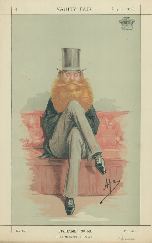 Earl Spencer, Posel míru, 2. července 1870, karikatura Vanity Fair od Carlo Pellegrini