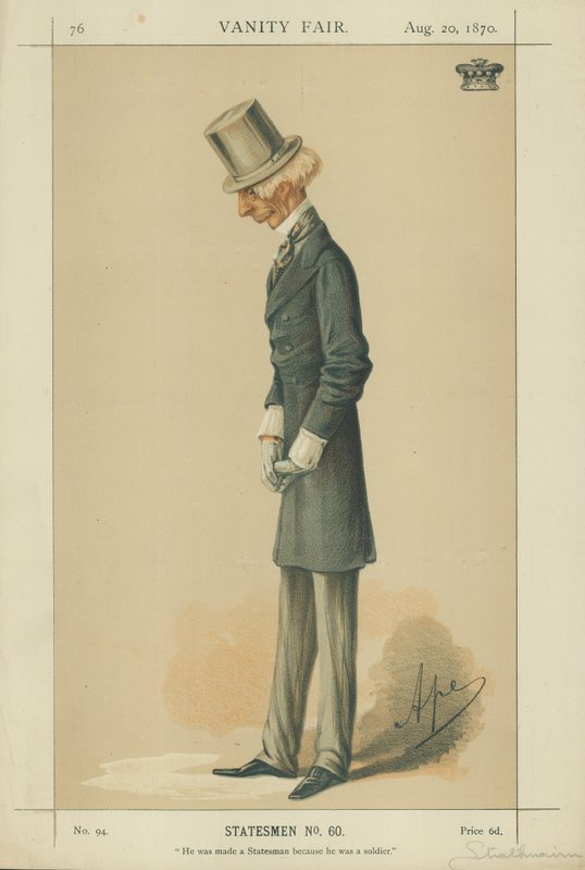 Lord Strathnairn, Stal se státníkem, protože byl vojákem, 20. srpna 1870, karikatura Vanity Fair od Carlo Pellegrini