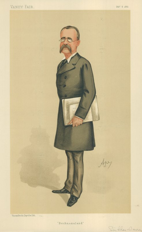 Generálmajor Sir Charles Warren, Bechuanaland, 6. února 1886, karikatura Vanity Fair od Carlo Pellegrini