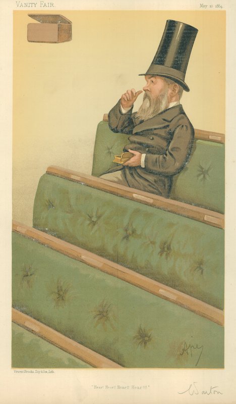 Pan Charles Nicholas Warton, Hear Hear Hear Hear, 10. května 1884, karikatura Vanity Fair od Carlo Pellegrini