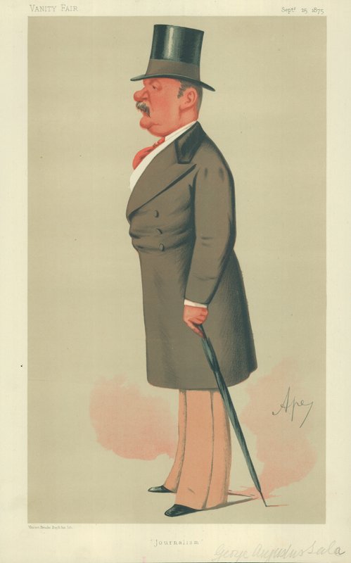 Pan George Augustus Sala, Žurnalistika, 25. září 1875, karikatura Vanity Fair od Carlo Pellegrini