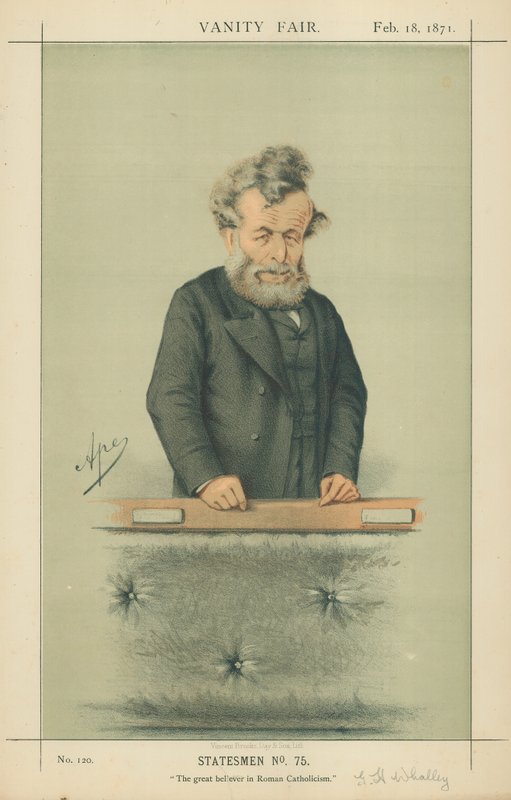 Pan George Hammond Whalley, velký vyznavač římského katolicismu, 18. února 1871, karikatura Vanity Fair od Carlo Pellegrini