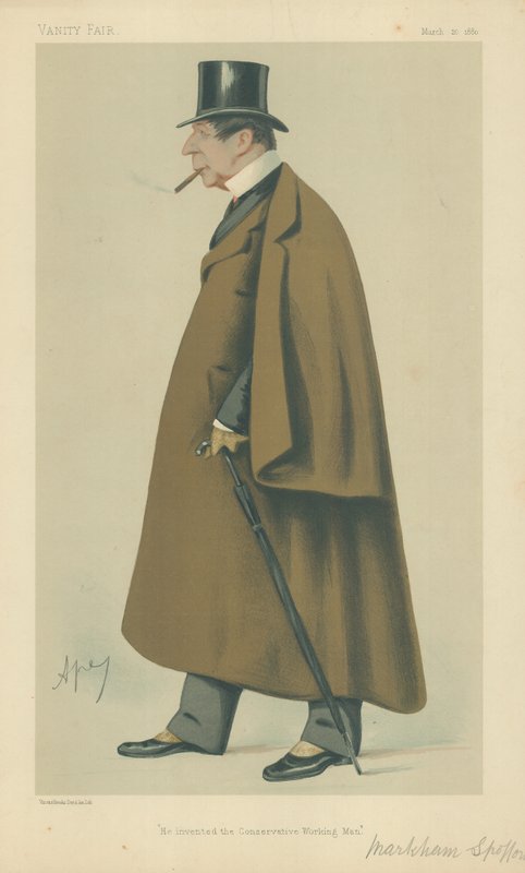 Pan Markham Spofforth, Vynalezl konzervativního pracujícího muže, 20. března 1880, karikatura Vanity Fair od Carlo Pellegrini