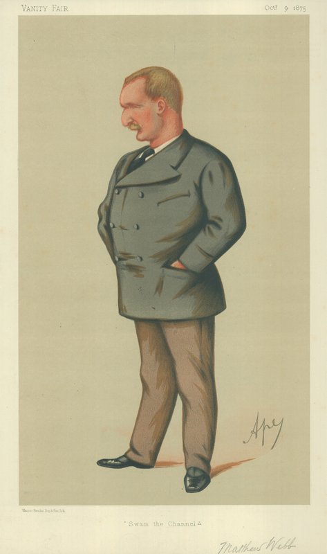 Pan Matthew Webb, Swam the Channel, 9. října 1875, karikatura Vanity Fair od Carlo Pellegrini