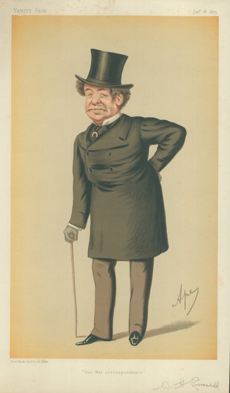 Pan William Howard Russell, naše válečná korespondence, 16. ledna 1875, karikatura Vanity Fair od Carlo Pellegrini