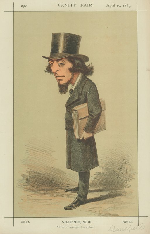 Rt Hon James Stansfeld, povzbudit ostatní, 10. dubna 1869, karikatura Vanity Fair od Carlo Pellegrini