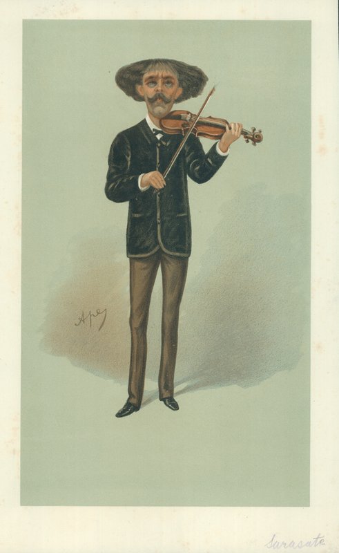 Senor Pablo Martin Meliton Sarasate, 25. května 1889, karikatura Vanity Fair od Carlo Pellegrini