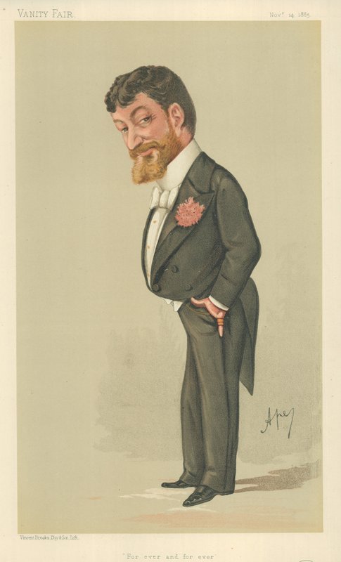 Signor Paolo Tosti, Navěky a navždy, 14. listopadu 1885, karikatura Vanity Fair od Carlo Pellegrini