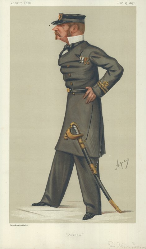 Sir Allen Young, Alleno, 15. prosince 1877, karikatura Vanity Fair od Carlo Pellegrini