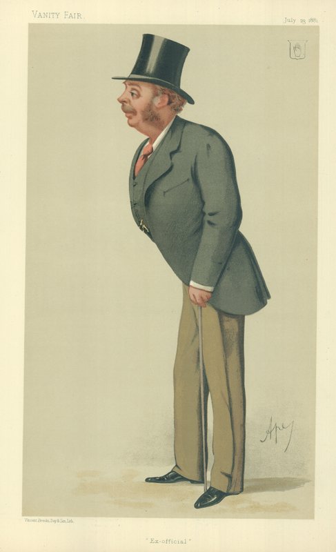 Sir Matthew Ridley, bývalý úředník, 23. července 1881, karikatura Vanity Fair od Carlo Pellegrini