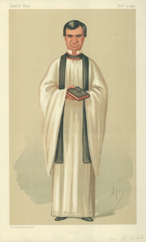 Rev Henry White, Prayers, 26. prosince 1874, karikatura Vanity Fair od Carlo Pellegrini