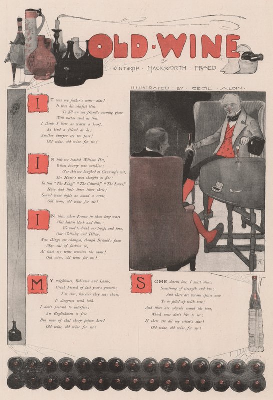Staré víno, Winthrop Mackworth Praed od Cecil Charles Windsor Aldin