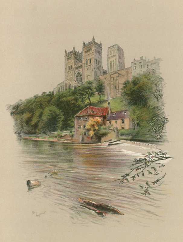 Katedrála v Durhamu od Cecil Charles Windsor Aldin