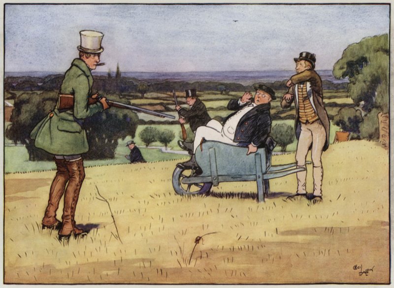 Ilustrace pro The Pickwick Papers od Cecila Aldina (barevné lito) od Cecil Charles Windsor Aldin