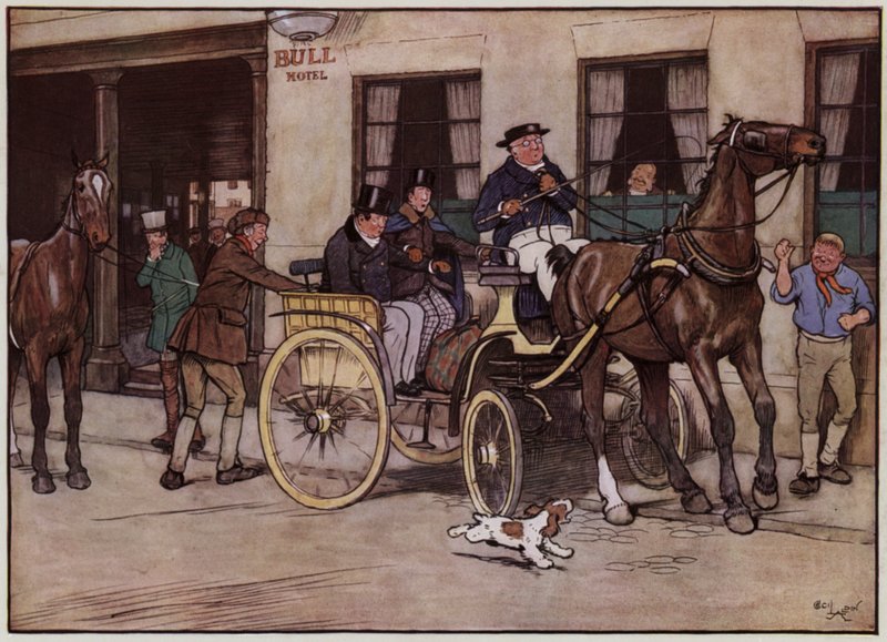 Ilustrace pro The Pickwick Papers od Cecila Aldina (barevné lito) od Cecil Charles Windsor Aldin