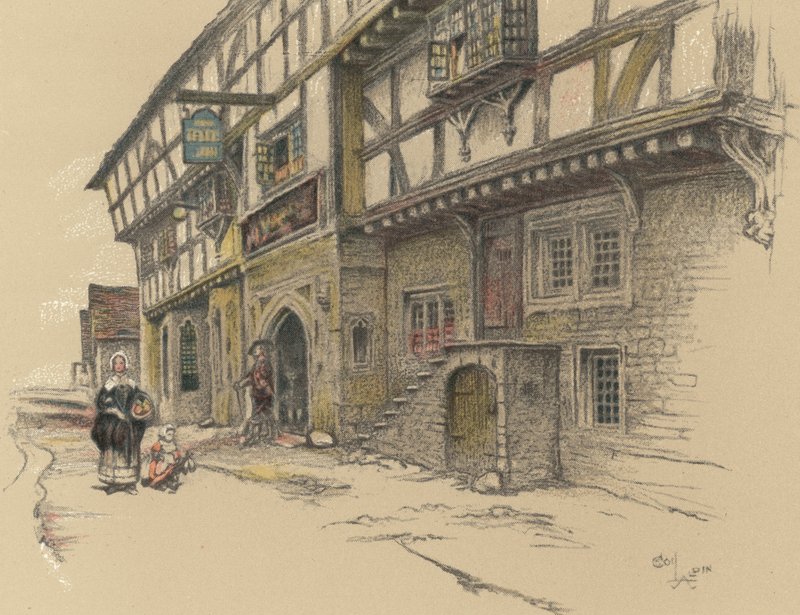 The George Inn, Norton St Philip od Cecil Charles Windsor Aldin