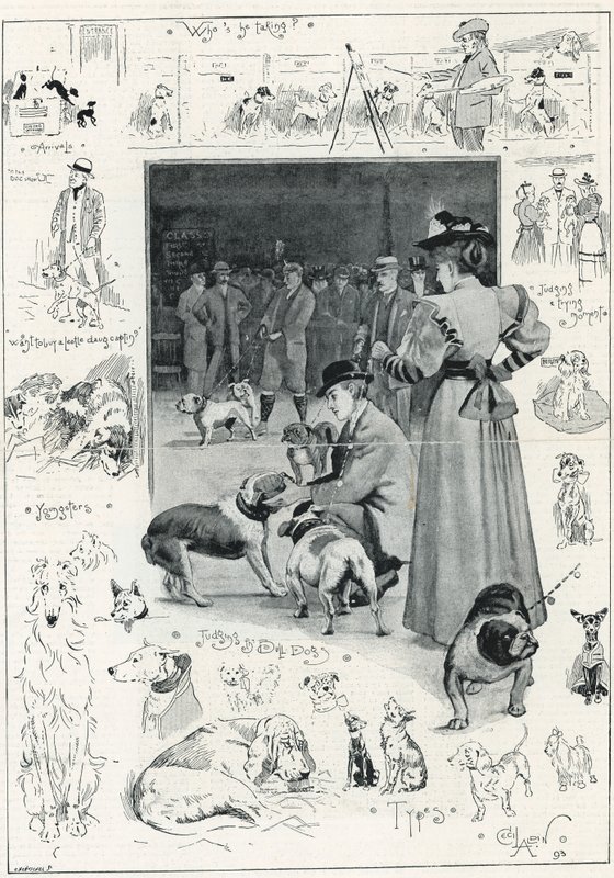 Výstava psů Kennel Clubu v Crystal Palace od Cecil Charles Windsor Aldin