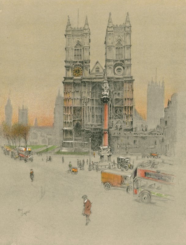 Westminsterské opatství od Cecil Charles Windsor Aldin