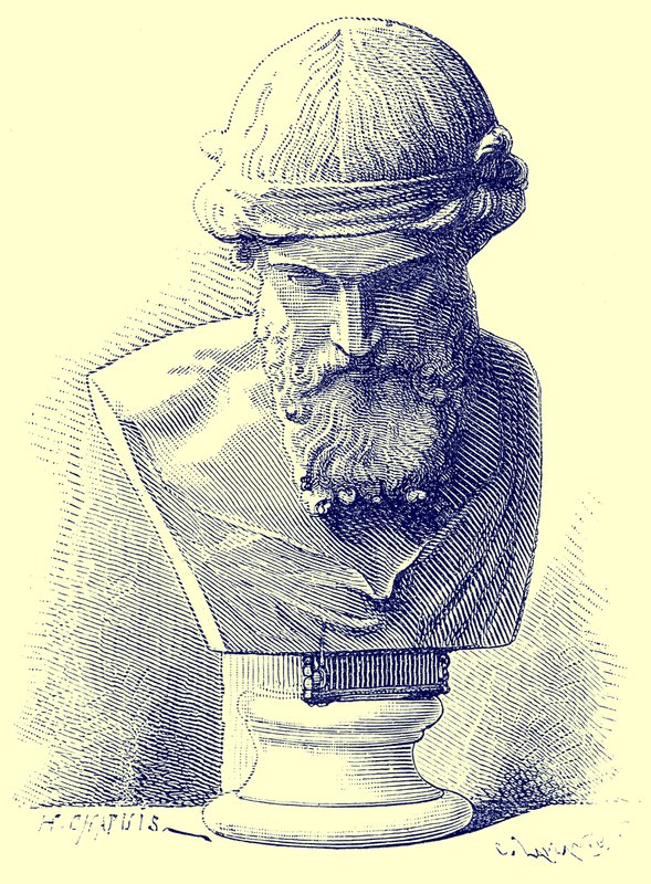 Platón, ilustrace z „History of Rome“ od Victora Duruye, publikovaná v roce 1884 (digitálně vylepšený obrázek) od Chapuis