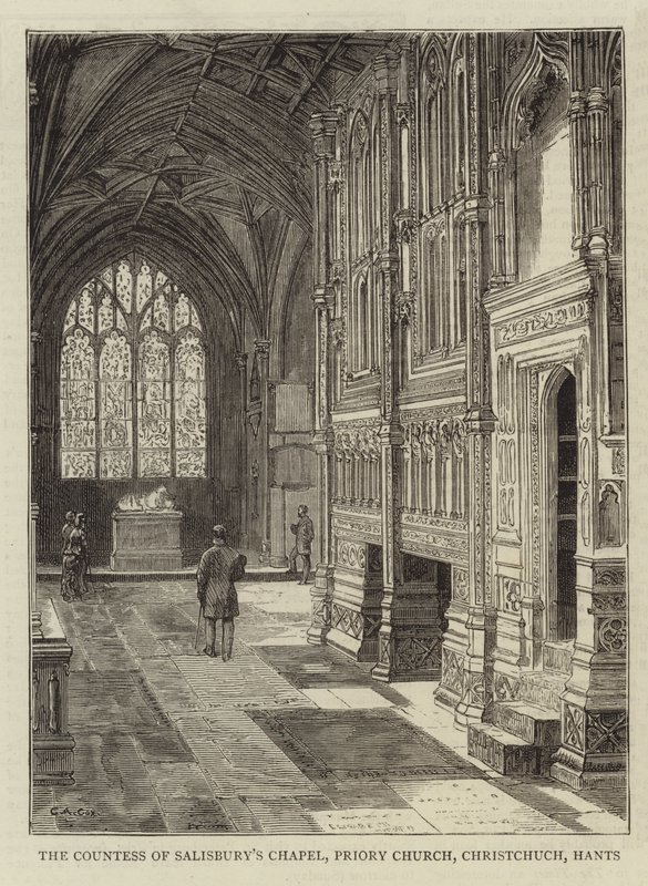 Kaple hraběnky ze Salisbury, Převorský kostel, Christchurch, Hants od Charles A. Cox