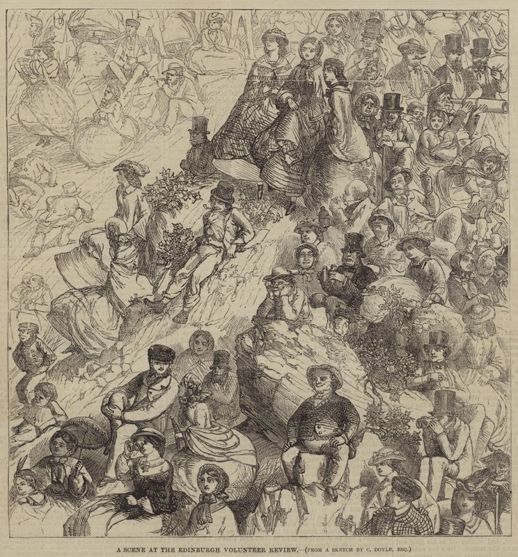 Scéna na Edinburgh Volunteer Review od Charles Altamont Doyle