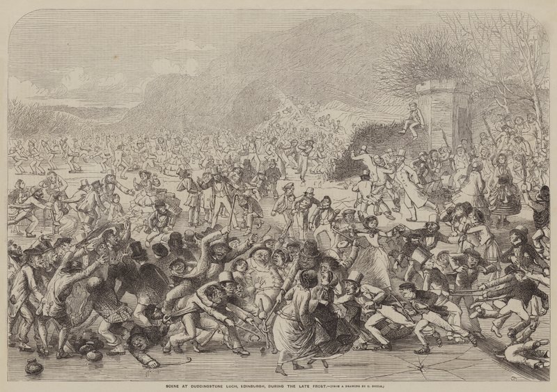 Scéna v Duddingston Loch, Edinburgh, během pozdního mrazu od Charles Altamont Doyle