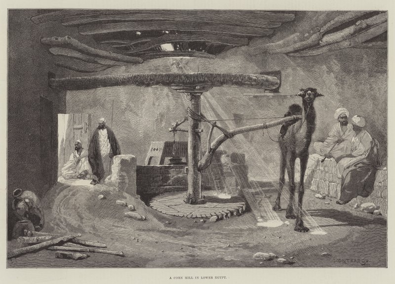 Mlýn na kukuřici v Dolním Egyptě od Charles Auguste Loye