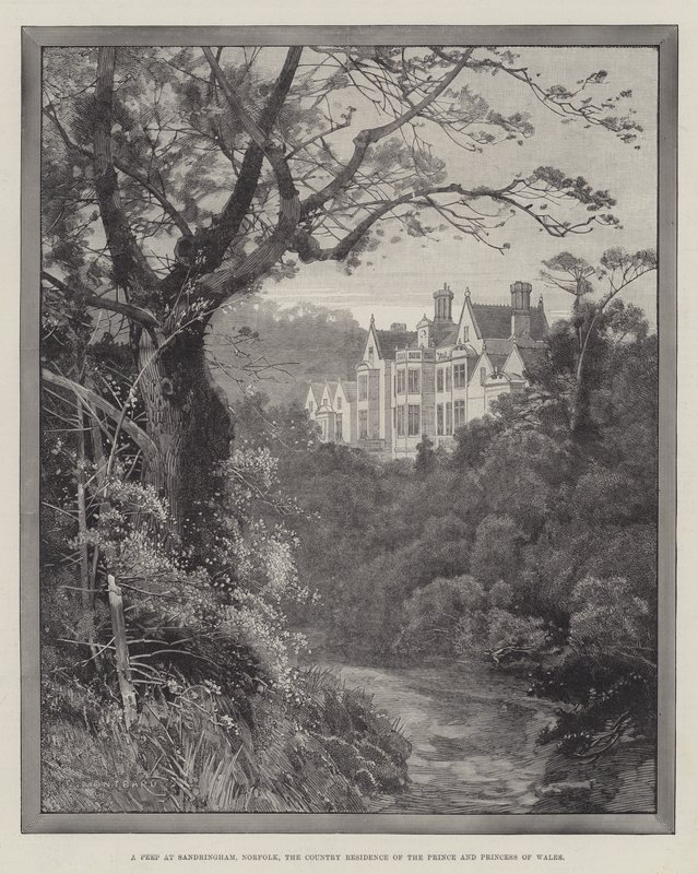 Pohled na Sandringham, Norfolk, venkovské sídlo prince a princezny z Walesu od Charles Auguste Loye