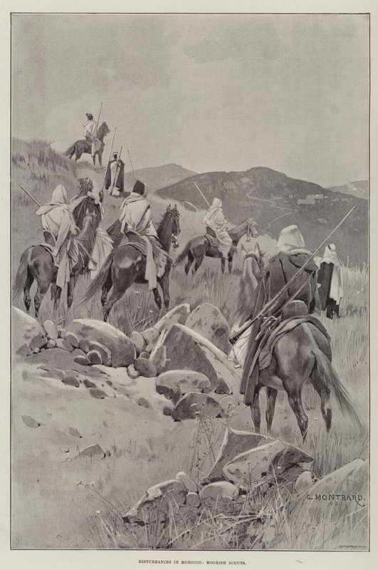Nepokoje v Maroku, maurští skauti od Charles Auguste Loye