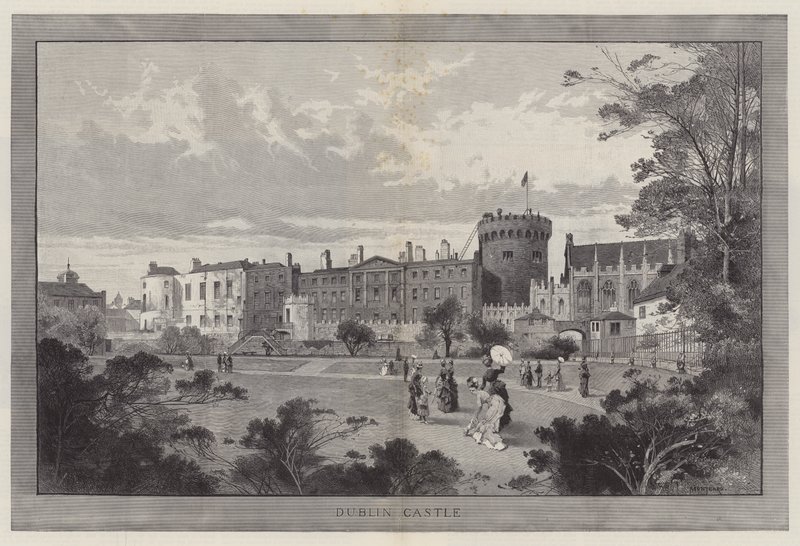 Dublinský hrad od Charles Auguste Loye