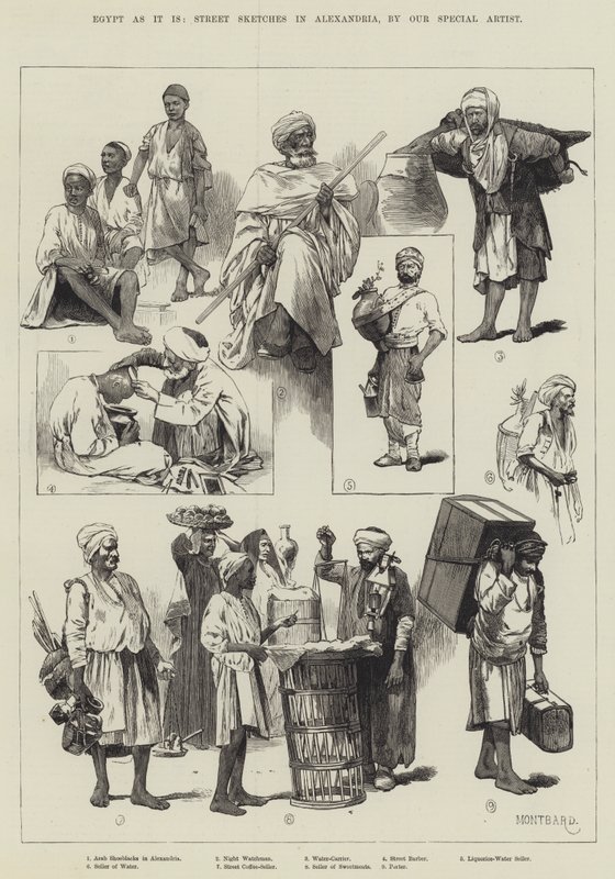 Egypt takový, jaký je, Street Sketches v Alexandrii od Charles Auguste Loye
