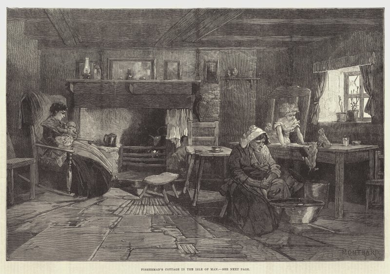 Rybářská chata na ostrově Man od Charles Auguste Loye