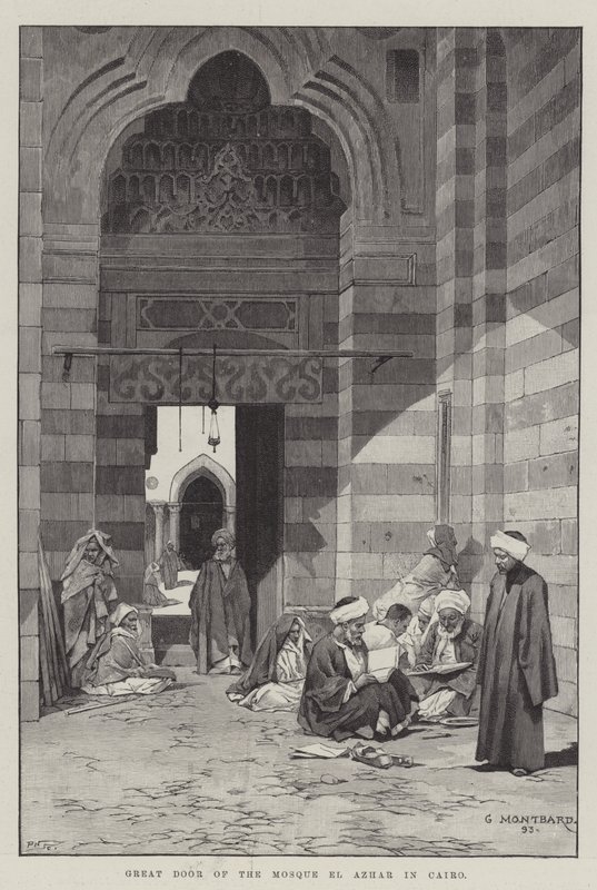 Velké dveře mešity El Azhar v Káhiře od Charles Auguste Loye