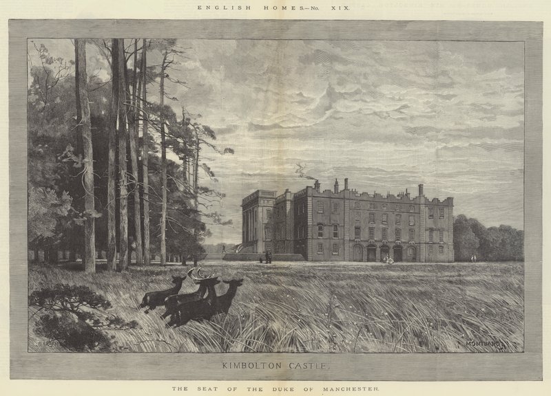 Hrad Kimbolton, sídlo vévody z Manchesteru od Charles Auguste Loye