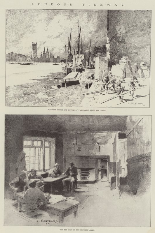 Londýnský Tideway od Charles Auguste Loye