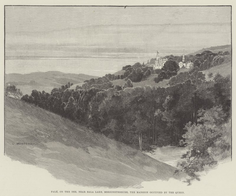 Pale, na řece Dee, poblíž jezera Bala, Merionethshire, sídlo obývané královnou od Charles Auguste Loye
