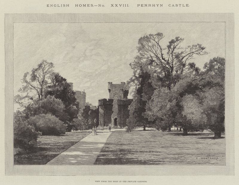 hrad Penrhyn od Charles Auguste Loye