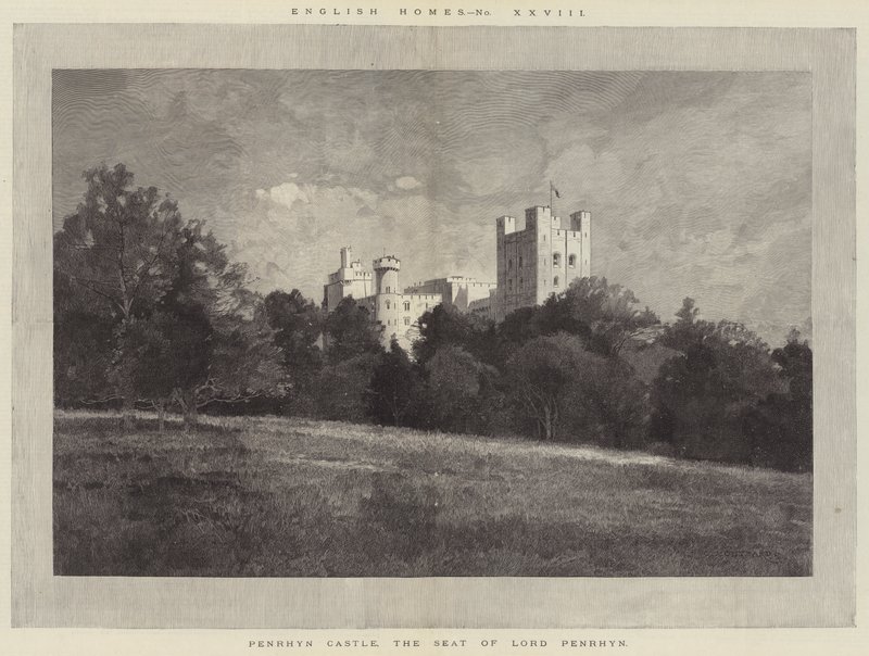 Hrad Penrhyn, sídlo lorda Penrhyna od Charles Auguste Loye