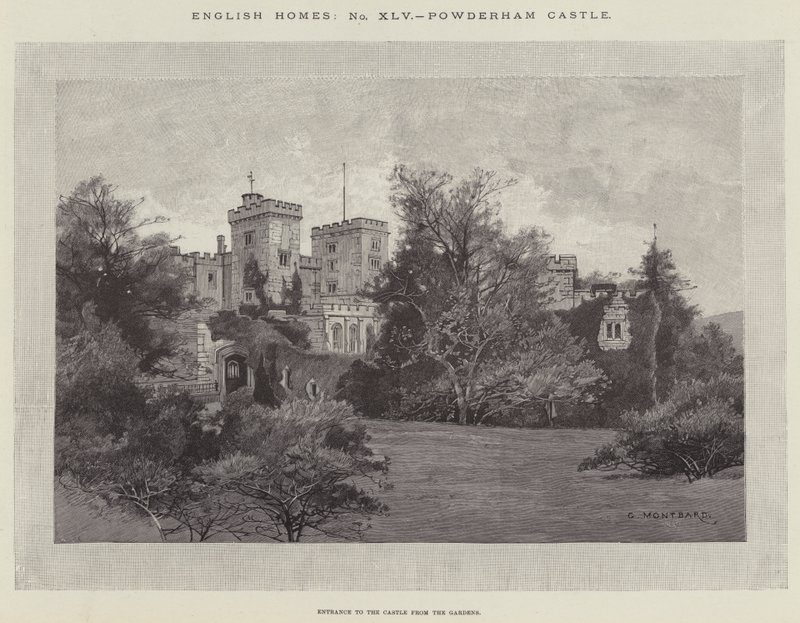 Hrad Powderham od Charles Auguste Loye