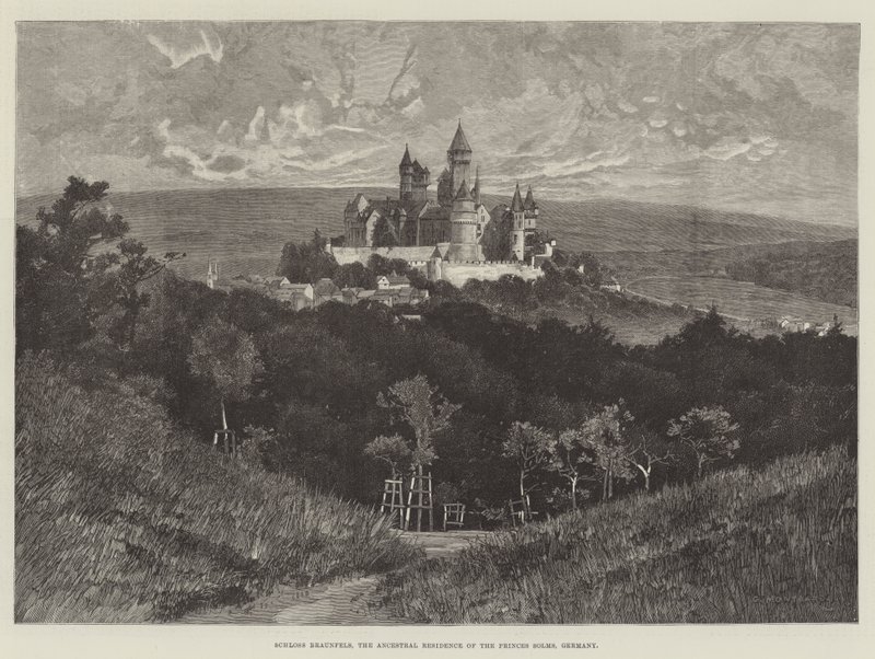 Schloss Braunfels, rodové sídlo princů Solms, Německo od Charles Auguste Loye