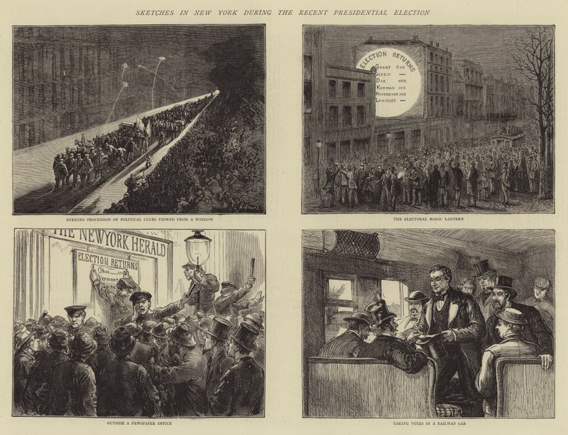 Sketche v New Yorku během nedávných prezidentských voleb od Charles Auguste Loye